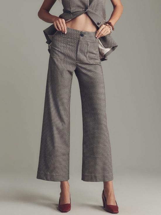 Anthropologie Pants - NWT: Brown & Cream “Colette” Crop Houndstooth Pants (25P) by Maeve